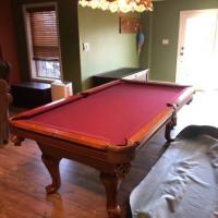 Pool Table with Tiffany Light and All Accessories